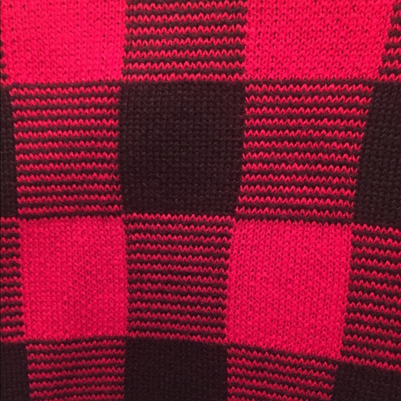 NWT XL Champs Red & Black Buffalo Check Plaid Zip Up Sweater - Picture 5 of 7
